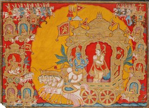 De Slag bij Kurukshetra, uit Mysore, India, 1800-25 door Indian School