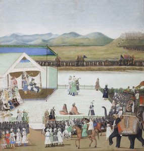 De Turkse sultan Bayazid gevangen voor Timur, c.1850 door Indian School