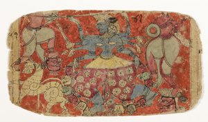 De godin Kali vecht tegen demonen, uit Durga die de demonen Shambha en Nishumbha aanvalt