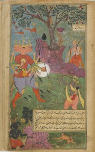 Ravana vuurt het magische asura-wapen af op Rama