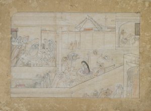 Huwelijksvoorbereidingen uit een Naishadhicharita serie, Guler, Punjab Hills, 1775-1800