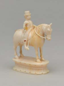 Witte ridder, schaakstuk, India, circa 1820 door Indian School