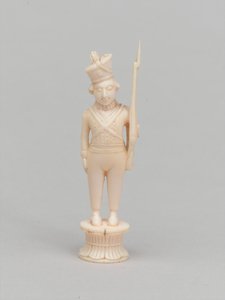Witte pion, schaakstuk, India, ca. 1820 door Indian School