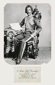 Portret van Raden Saleh en zijn visitekaartje, ca. 1850-70