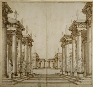 Een Romeins atrium door Inigo Jones