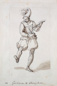 Man met rooster en schoenlepel door Inigo Jones