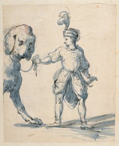 Poolse dwerg die een hond leidt door Inigo Jones