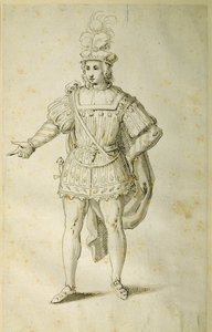 Jongere in oud Brits kostuum, ca. 1611