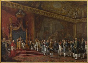 Afvaardiging van de Romeinse Senaat brengt hulde aan Napoleon I op 16 november 1809, 1810 door Innocent Louis Goubaud