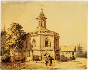 De melkveehouderijpaviljoen in het Pavlovsk Park door Iosif Ivanovich Charlemagne