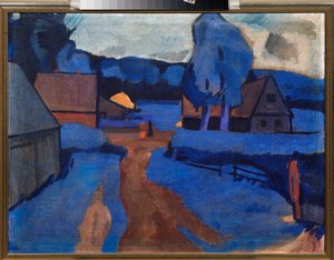 Blauw landschap door Iosiph Solomonovich Shkolnik