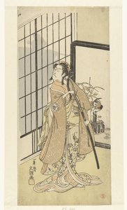 Acteur Matsumoto Koshiro III in de vrouwenrol Asagao door Ippitsusai Bunchō