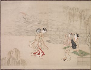 Schoonheden aan de Kust, ca. 1765-1792 door Ippitsusai Bunchō