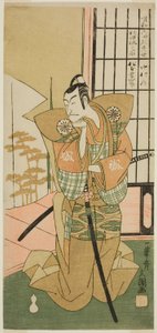 De Acteur Matsumoto Koshiro III als Akita Jonosuke in het stuk Kawaranu Hanasakae Hachi no Ki, uitgevoerd in het Nakamura Theater in de elfde maand, 1769
