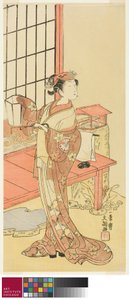De acteur Segawa Kikunojo II, mogelijk als prinses Ayaori in het stuk Ima o Sakari Suehiro Genji