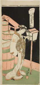De courtisane Chibune van het Ebiya-huis, uit de serie "Fuji-bumi (Gevouwen liefdesbrieven)" door Ippitsusai Bunchō