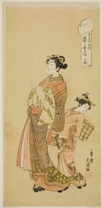 De Courtisane Somenosuke van het Matsubaya Huis, uit de serie "Fuji-bumi (Gevouwen Liefdesbrieven)" door Ippitsusai Bunchō