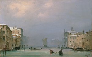 Grote Kanaal met Sneeuw en IJs, 1849 door Ippolito Caffi