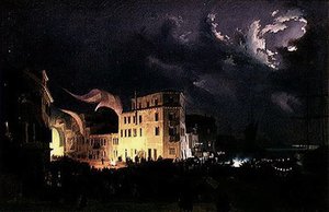 Nachtfestival in Venetië door Ippolito Caffi