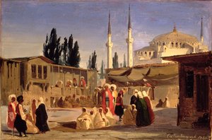 De Slavenbazaar, Constantinopel door Ippolito Caffi