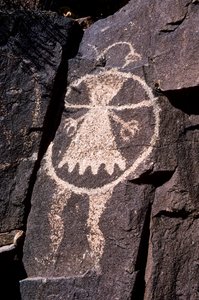 Anasazi-petroglyph, gravures in muren in New Mexico door Ira Block
