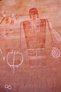 Rotstekeningen van de Anasazi en andere pueblo-bewonende vroege bewoners van de Four Corners