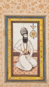 Portret van Karim Khan Zand, een van een paar met Nadir Shah, Qajar Iran door Iranian School