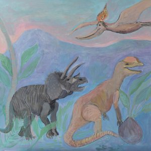 Oude jungledinosaurussen door Iria Fernandez
