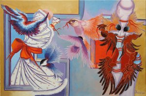 Rood Lint en Mezen door Irina Corduban