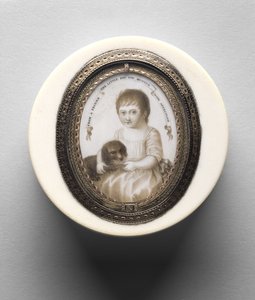 Doos met portret van een jongen, ca. 1790 door Irish School