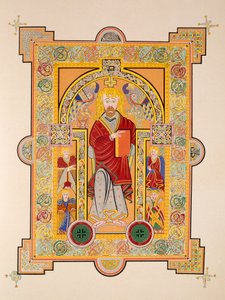 Sint Matteüs, uit een facsimile kopie van het Book of Kells, uitgegeven door Day & Son door Irish School
