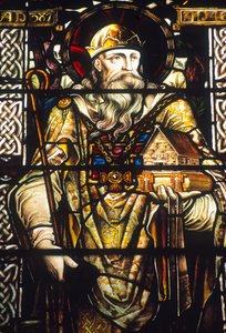 Glas-in-loodraam met afbeelding van St. Patrick