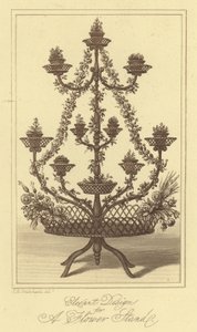 Elegante Ontwerp voor een Bloemenstandaard (gravure)