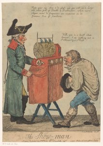Man met een kijkkast door Isaac Cruikshank