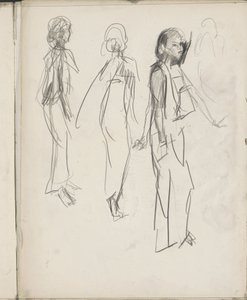 Drie staande Indische figuren door Isaac Israels