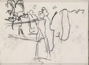 Figuren, mogelijk wandelend door Isaac Israels