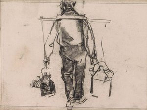 Man met juk, van achteren gezien door Isaac Israels