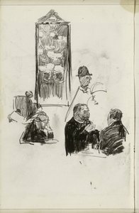 Mannen in een etablissement door Isaac Israels