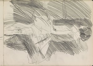 Staande danseres, in profiel door Isaac Israels