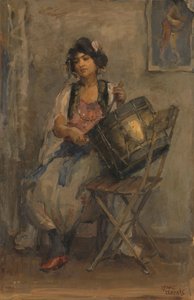 De vrouwelijke drummer door Isaac Israels