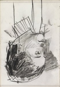 Vrouwenhoofd, in profiel door Isaac Israels