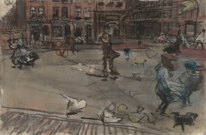 Windvlaag op het Dapperplein in Amsterdam