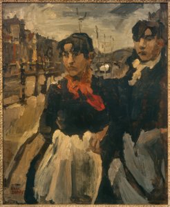 Twee meisjes aan de Lijnbaansgracht