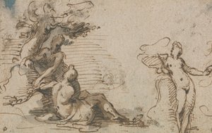 Klassieke studie van drie figuren door Isaac Oliver