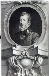 Sir Philip Sidney, gegraveerd door Jacobus Houbraken, 1743 door Isaac Oliver