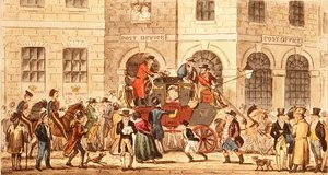 Bull and Mouth Inn door Isaac Robert Cruikshank