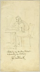 George Cruikshank maakt een ets door Isaac Robert Cruikshank