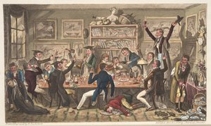 Oxford transporten, of universiteit ballingen, uit The English Spy, gepubliceerd Londen, 1824