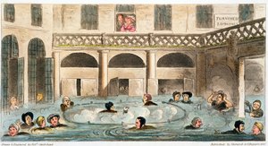 Openbaar baden in Bath, of levend stoven