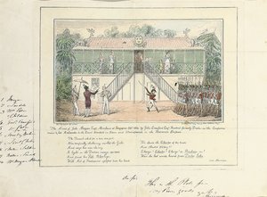 De arrestatie van John Morgan, Esq., koopman, Singapore, oktober 1824, door John Crawford Esq., resident, voormalig arts in dienst van de Compagnie, late ambassadeur aan het hof, Bangkok, Siam, en Umrapoorah, Birmaanse Rijk, mei 1827